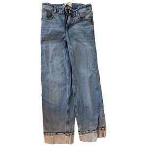 Abercrombie Kids High Rise Wide Leg Jeans Girls Size 11/12 Regular Medium Wash